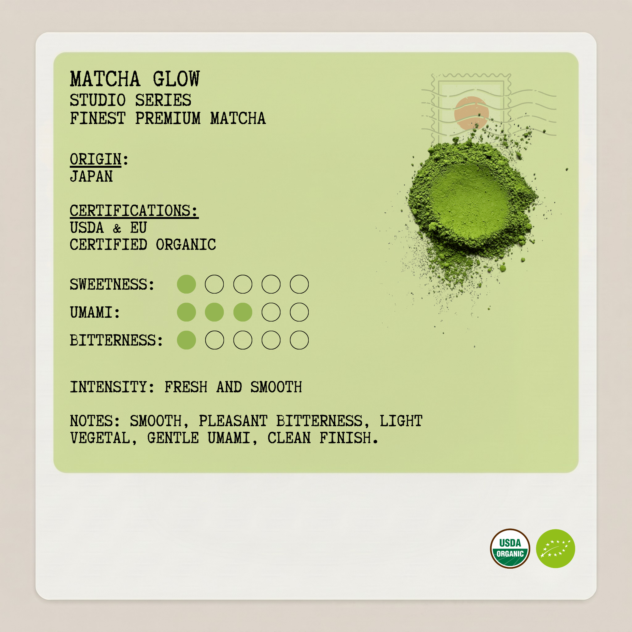 Matcha Glow Studio Series - Studio Reserve Matcha - 30 GM - Tasting Notes