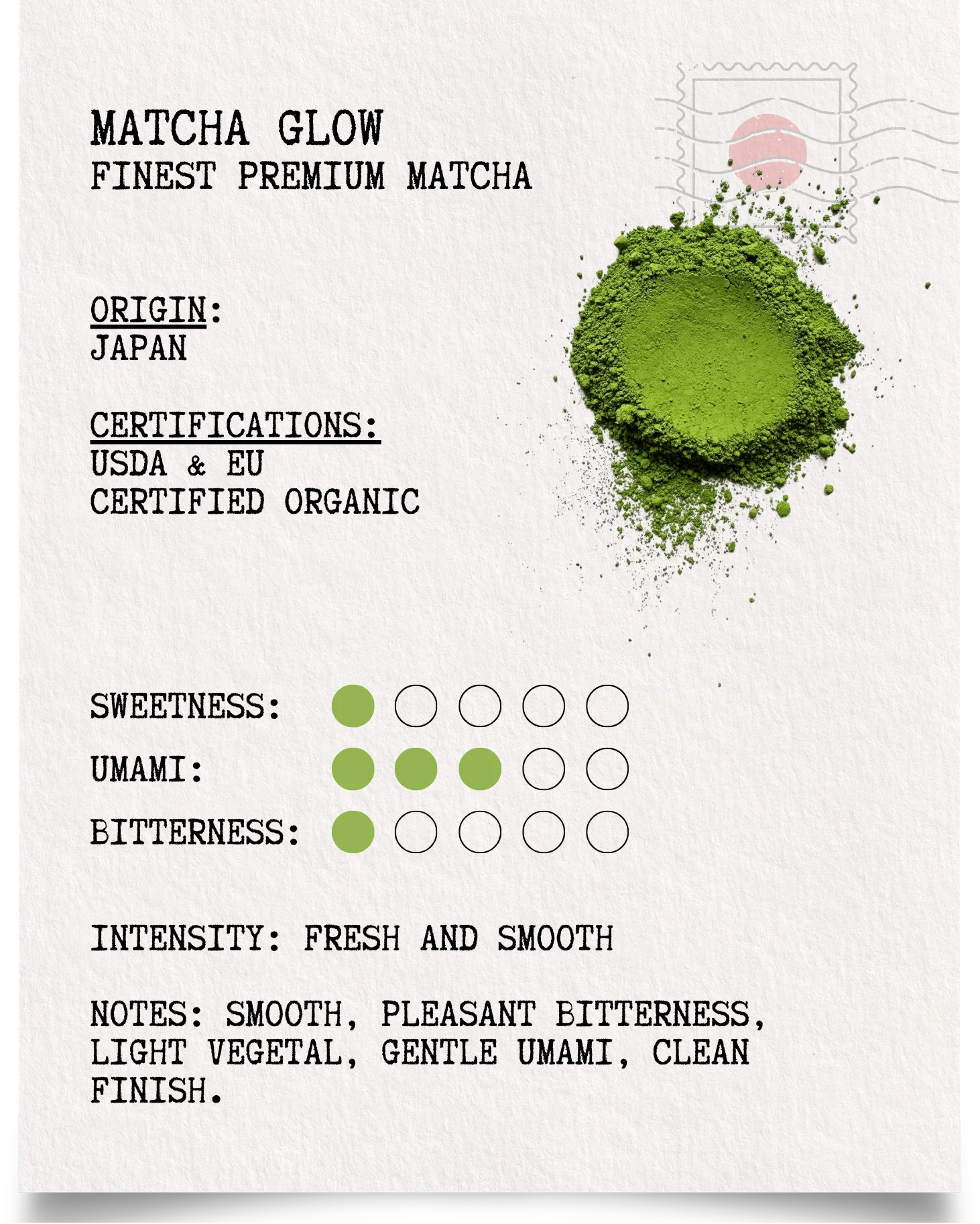 Matcha Glow Authentic Ceremonial Grade Matcha in Pakistan - Matcha Tasting Notes